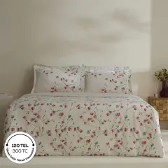 Karaca Home Lilian %100 Pamuk 120 Tel Çift Kişilik Saten Nevresim Takımı