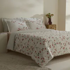Karaca Home Lilian %100 Pamuk 120 Tel Çift Kişilik Saten Nevresim Takımı