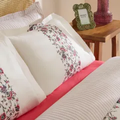 Karaca Home Inara %100 Pamuk Çift Kişilik Nevresim Takımı Kırmızı