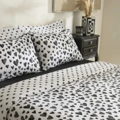 Karaca Home Amour Bliss %100 Pamuk Çift Kişilik Nevresim Takımı Siyah