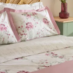 Karaca Home Mia %100 Pamuk Çift Kişilik Nevresim Pike Takımı Gül Kurusu