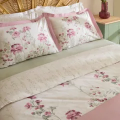 Karaca Home Mia %100 Pamuk Çift Kişilik Nevresim Pike Takımı Gül Kurusu