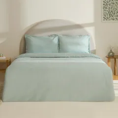 Karaca Home Ella Krep %100 Pamuk Püsküllü Çift Kişilik Nevresim Takımı Mint