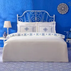 Karaca Home Clarissa Nakışlı %100 Pamuk Çift Kişilik Nevresim Takımı Beyaz