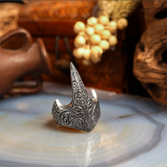 925 ayar gümüş Tasarım trend diriliş osmanlı okçu zihgir figürlü kabartma model işlemeli otantik erkek Yüzük