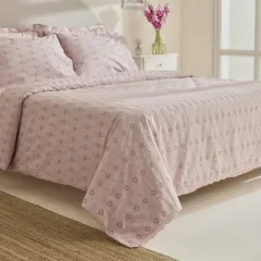 Karaca Home Vivien Brodeli %100 Pamuk Çift Kişilik Nevresim Takımı Pudra
