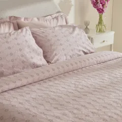 Karaca Home Vivien Brodeli %100 Pamuk Çift Kişilik Nevresim Takımı Pudra