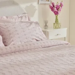 Karaca Home Vivien Brodeli %100 Pamuk Çift Kişilik Nevresim Takımı Pudra