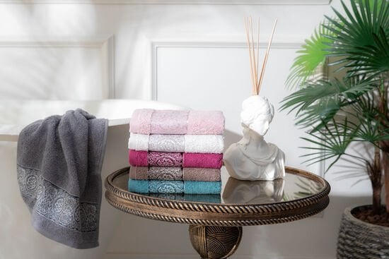 PAINTED BORDERED 6-PIECE ASsorted TOWEL 30X50CM