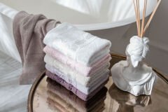 DAMASK PATTERNED BORDERED 6-PIECE ASSOCIATION TOWEL 30X50CM