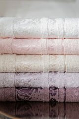 DAMASK PATTERNED BORDERED 6-PIECE ASSOCIATION TOWEL 30X50CM