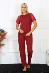 Akbeniz Kadın Kolu Dantelli Penye Pijama Takım 4152