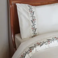 Karaca Home Belen Çift Kişilik Nevresim Takımı Nakışlı Beyaz