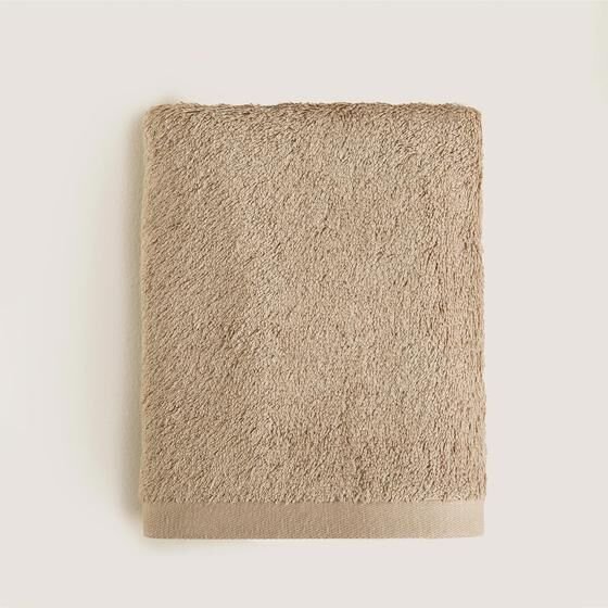Solid Yüz Havlusu 50x90 cm Koyu Bej