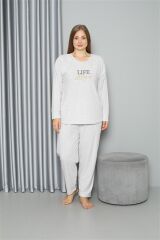 Akbeniz Welsoft Polar Kadın Büyük Beden Pijama Takımı 808050