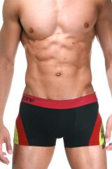 Siyah Parçalı Desenli Erkek Boxer L