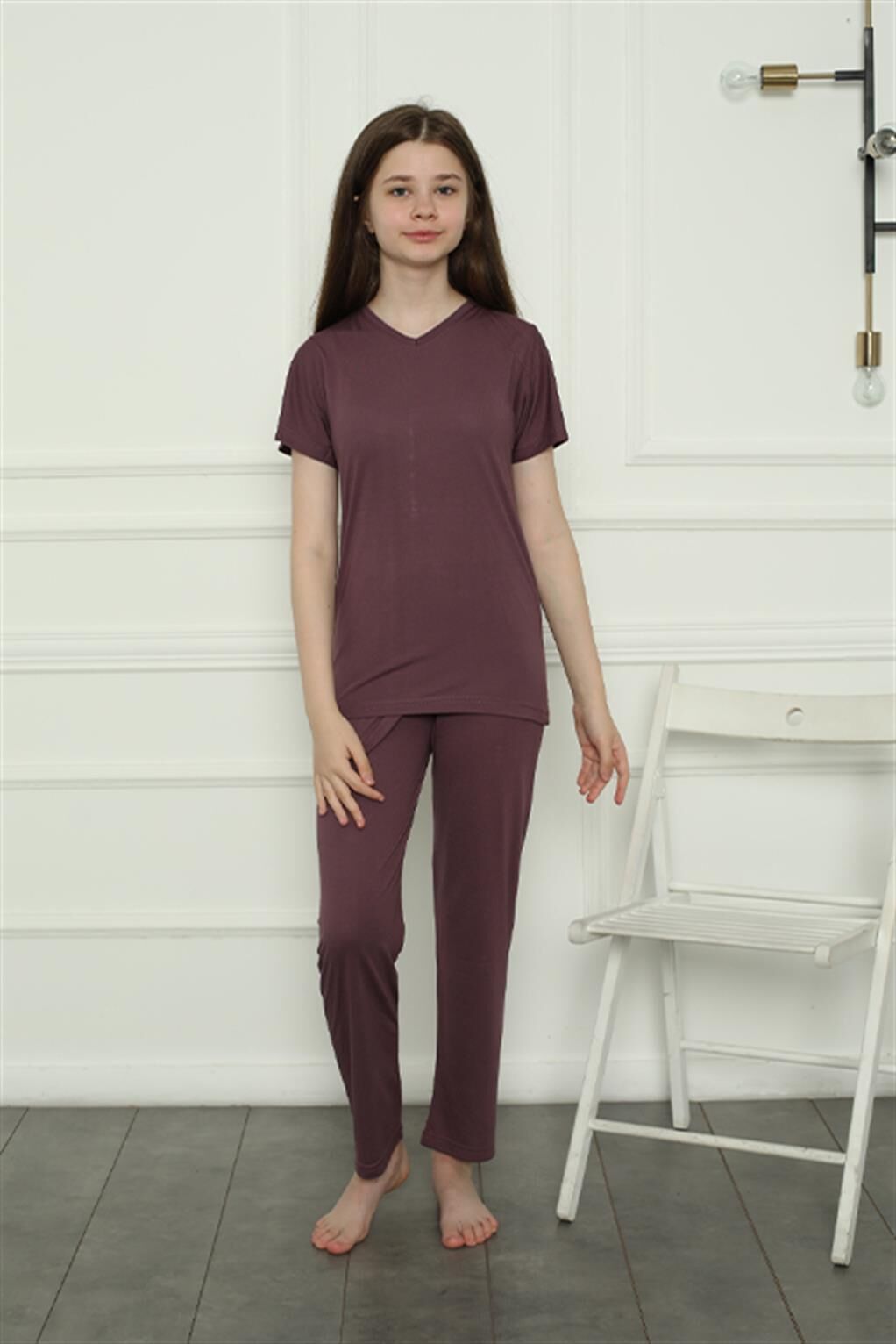 Akbeniz Kız Çocuk Penye Pijama Takım 20399