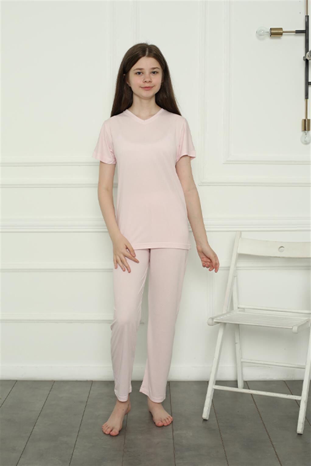 Akbeniz Kız Çocuk Penye Pijama Takım 20400