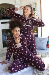 Akbeniz Welsoft Polar Kadın Kapşonlu Pijama Takımı 8513