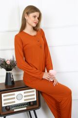 Akbeniz Kadın Penye Uzun Kol Patlı Pijama Takım 4168