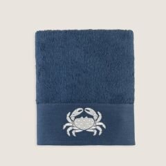 Aron Embroidered Face Towel 50x90 cm Marine Blue