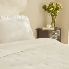Karaca Home White Collection Perios %100 Pamuk Çİft Kişilik Spring Comfort/Uyku Seti Fırfırlı Beyaz