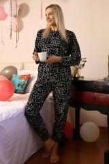Akbeniz Kadın Uzun Kol 3 İplik Penye Pijama Takım 4180