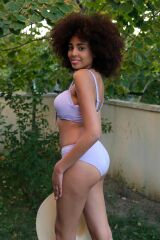 Akbeniz Kadın İçi Boş Fiyonklu Kaplı Lila Alt Üst Bikini Takım 35011