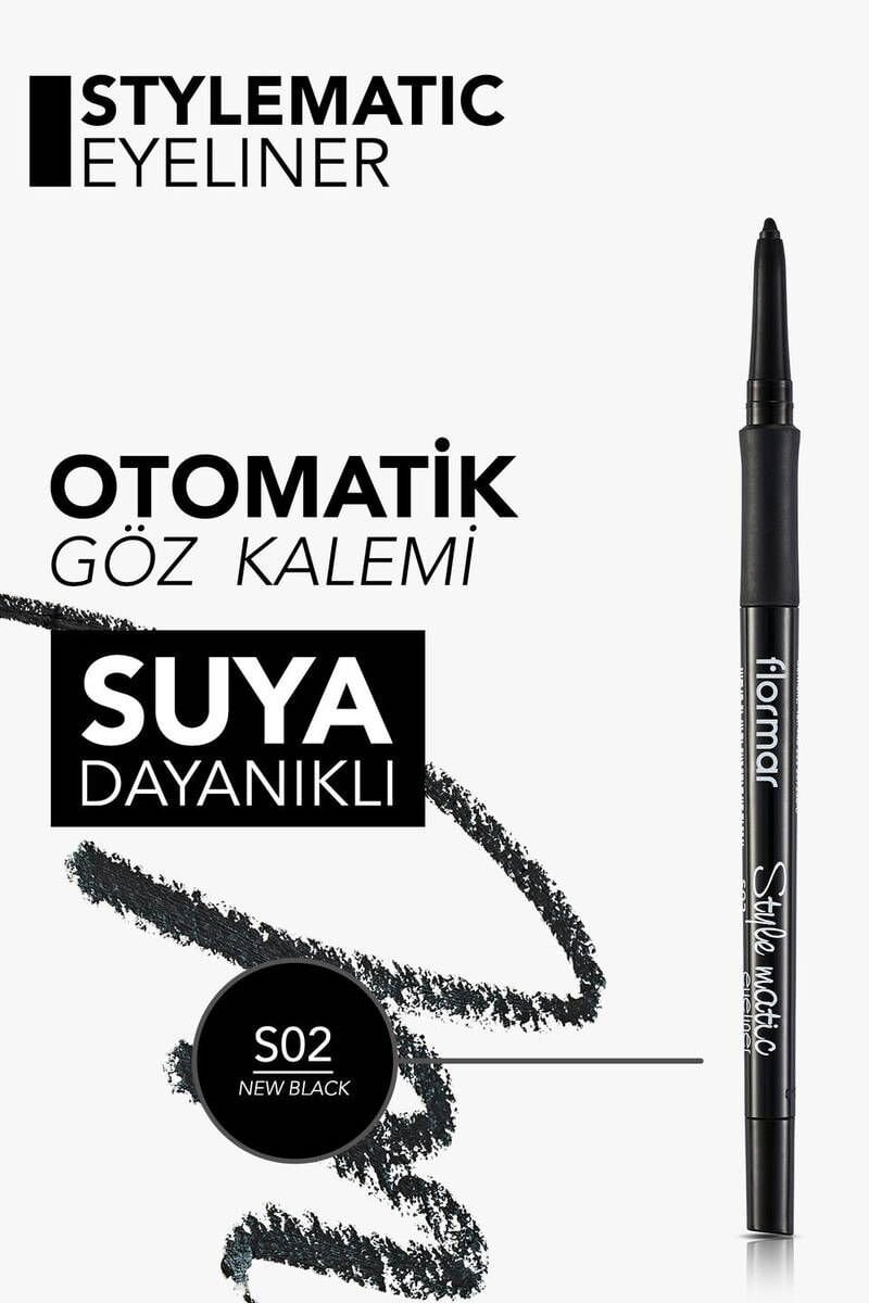 Asansörlü suya dayanıklı göz kalemi | Renk: S02 NEW BLACK