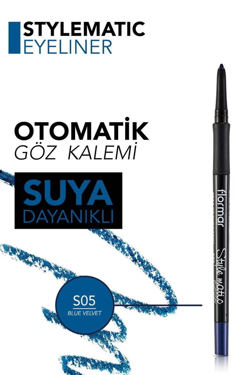Asansörlü suya dayanıklı göz kalemi | Renk: S05 BLUE VELVET