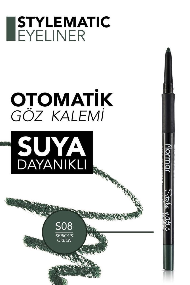 Asansörlü suya dayanıklı göz kalemi | Renk: S08 SERIOUS GREEN