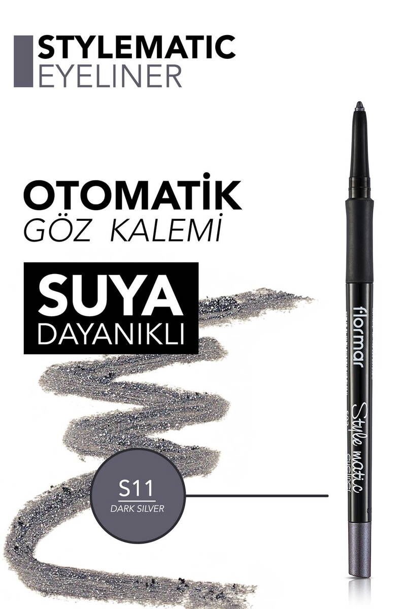 Asansörlü suya dayanıklı göz kalemi | Renk: S11 DARK SILVER