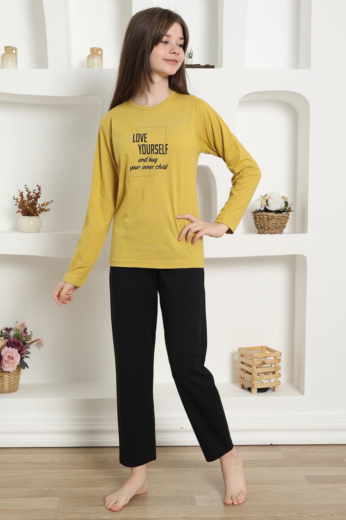 Akbeniz Kız Çocuk Penye Pijama Takım 20420