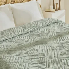 Karaca Home Rita Tek Kişilik Emboss Battaniye Yeşil