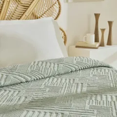Karaca Home Rita Tek Kişilik Emboss Battaniye Yeşil