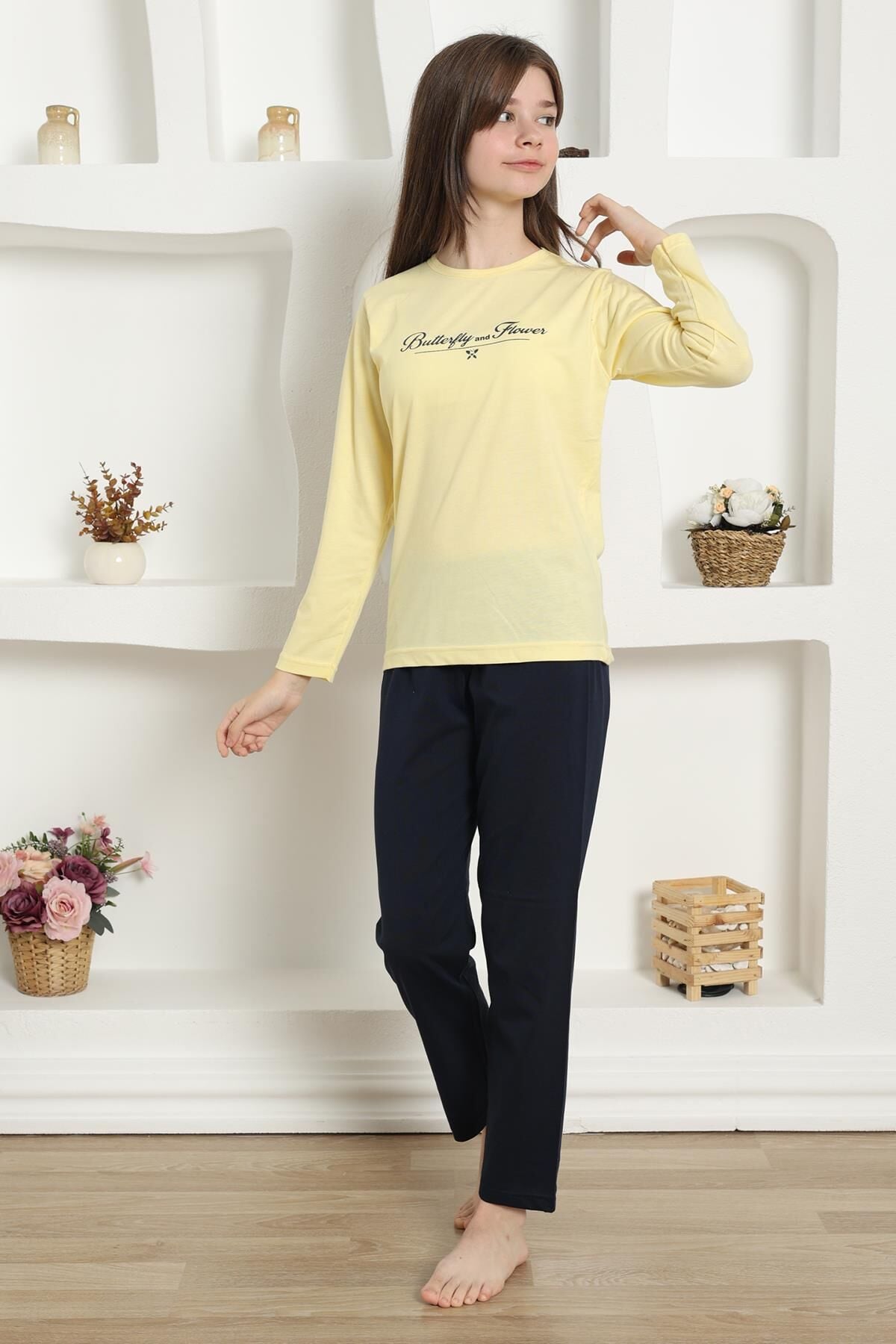 Akbeniz Kız Çocuk Penye Pijama Takım 20422