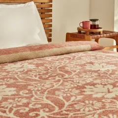 Karaca Home Flara Çift Kişilik Pamuklu Battaniye Terracotta