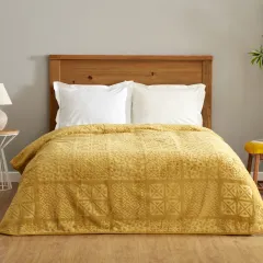 Karaca Home Blair Tek Kişilik Embos Battaniye Hardal