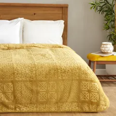 Karaca Home Blair Tek Kişilik Embos Battaniye Hardal