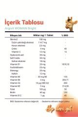 Argivit Woman Bright Tablet 30 Tablet 3’lü Paket (Hyaluronik Asit, Safran, Fosfotidilserin)
