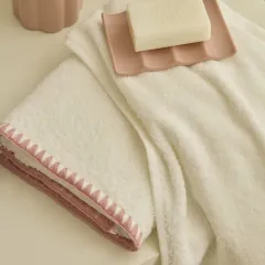Kaşmir Home Pure 2'li Midye Dikişili Yüz Havlusu Rose