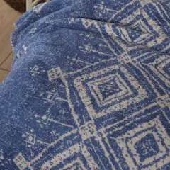 Karaca Home Gemma İndigo Çift Kişilik Pamuk Battaniye