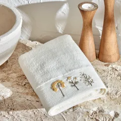 Karaca Home Comfort Touch Nakışlı %100 Pamuk Havlu Beyaz