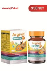 Argivit Argivit Immun C Tablet 3’lü Paket ( Kara Mürver, C Vitamini, Çinko, Kuersetin, Laktoferrin, Üzüm ) 30 Tablet