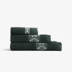Green Black Hereke 3'lü Havlu Seti Krem