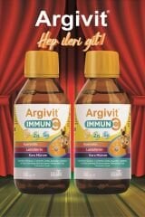Argivit Argivit Immun C Şurup 2’li Paket ( Kara Mürver, C Vitamini, Çinko, Kuersetin, Laktoferrin, Üzüm ) 150 ml - Karışık Meyve Aromalı