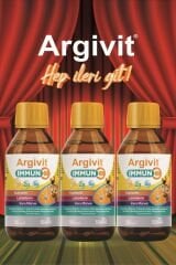 Argivit Argivit Immun C Şurup 3’lü Paket ( Kara Mürver, C Vitamini, Çinko, Kuersetin, Laktoferrin, Üzüm ) 150 ml - Karışık Meyve Aromalı