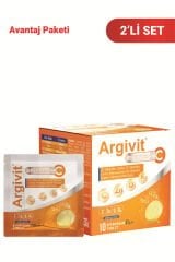 Argivit Argivit Efervesan C Tablet C Vitamini, Çinko, D Vitamini ve K2 Vitamini (Menaquinon 7) İçeren 10 Saşe 2’li Paket