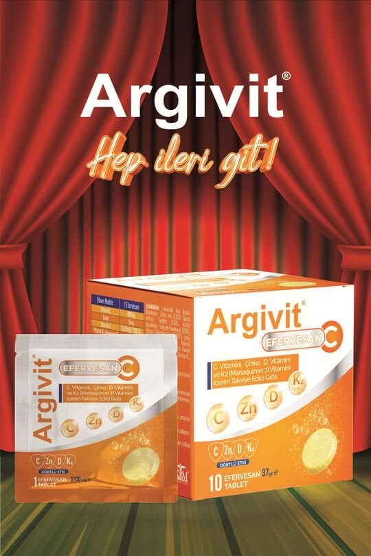 Argivit Argivit Efervesan C 3’lü Paket C Vitamini, Çinko, D Vitamini ve K2 Vitamini (Menaquinon 7) İçeren 10 Saşe