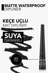 Yoğun siyah mat suya dayanıklı dipliner | 2.5 ML Renk: 001 BLACK